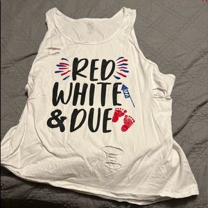 Due Date Announcement Red White Due 2x